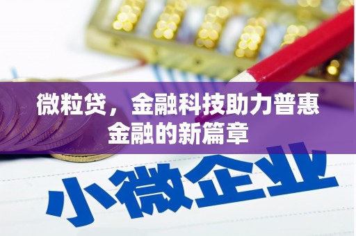 小金微粒贷，金融科技助力普惠金融的新篇章