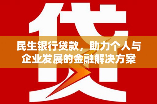 小金民生银行贷款，助力个人与企业发展的金融解决方案