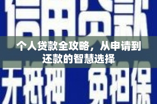 小金个人贷款全攻略，从申请到还款的智慧选择