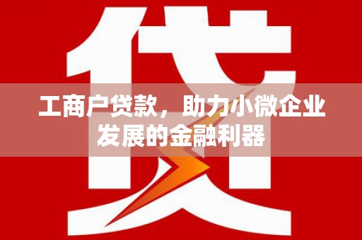 小金工商户贷款，助力小微企业发展的金融利器