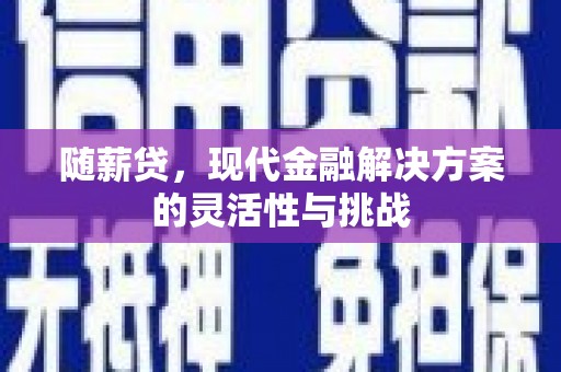 小金随薪贷，现代金融解决方案的灵活性与挑战
