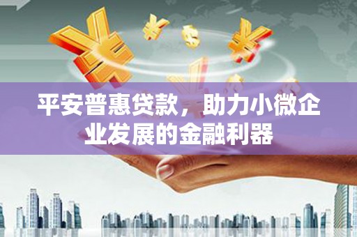 小金平安普惠贷款，助力小微企业发展的金融利器