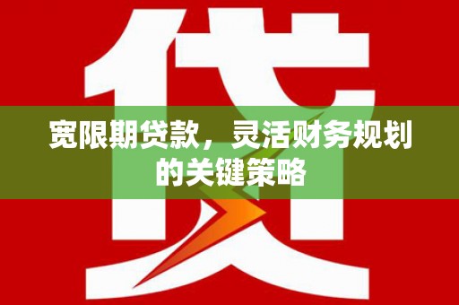小金宽限期贷款，灵活财务规划的关键策略