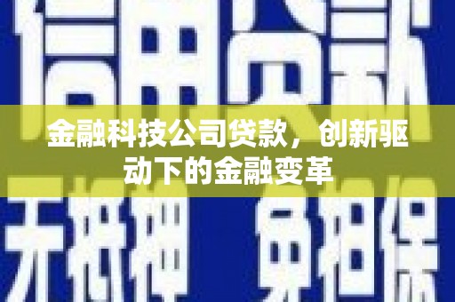 小金金融科技公司贷款，创新驱动下的金融变革