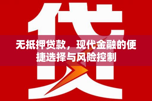 小金无抵押贷款，现代金融的便捷选择与风险控制