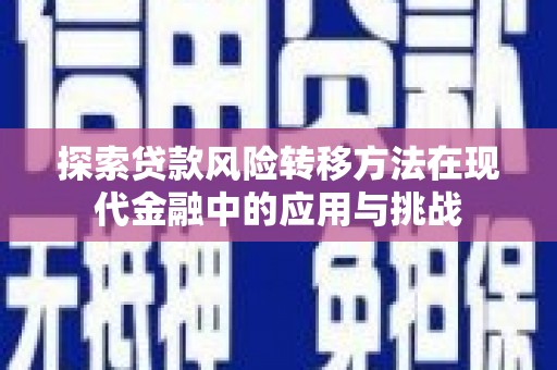 小金探索贷款风险转移方法在现代金融中的应用与挑战
