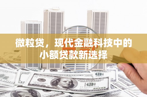 小金微粒贷，现代金融科技中的小额贷款新选择