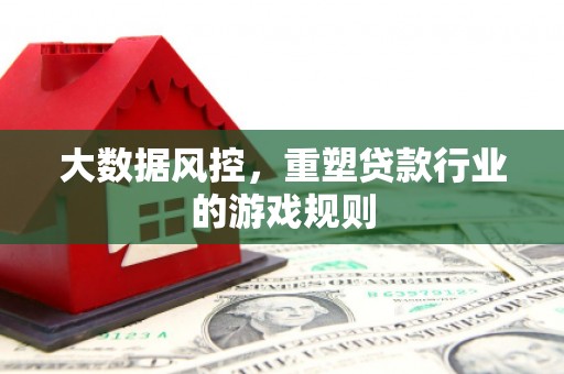 小金大数据风控，重塑贷款行业的游戏规则