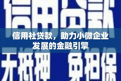 小金信用社贷款，助力小微企业发展的金融引擎