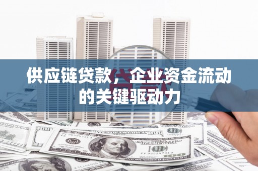 小金供应链贷款，企业资金流动的关键驱动力