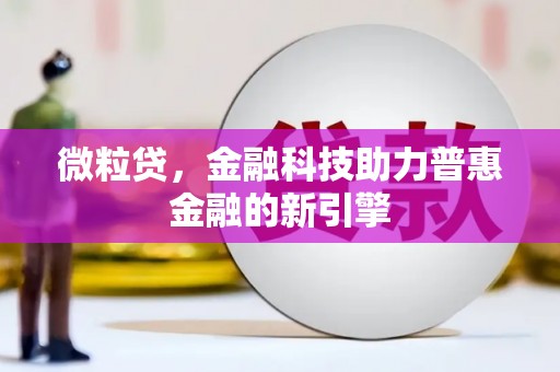 小金微粒贷，金融科技助力普惠金融的新引擎