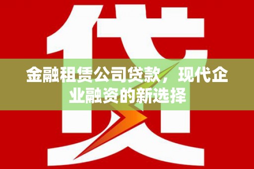 小金金融租赁公司贷款，现代企业融资的新选择