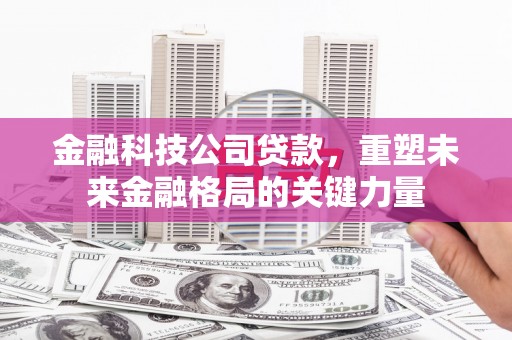 小金金融科技公司贷款，重塑未来金融格局的关键力量