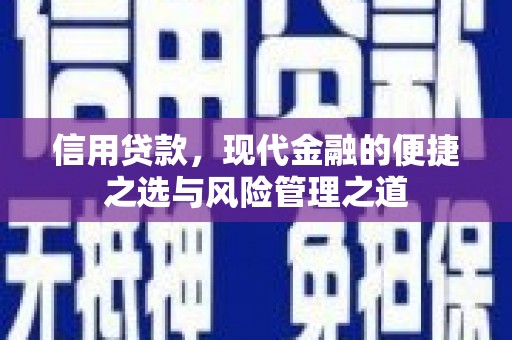 小金信用贷款，现代金融的便捷之选与风险管理之道