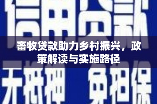 小金畜牧贷款助力乡村振兴，政策解读与实施路径