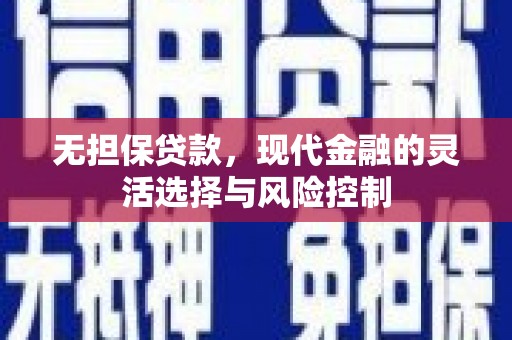 小金无担保贷款，现代金融的灵活选择与风险控制