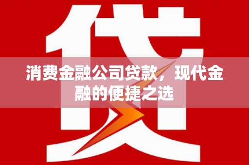 小金消费金融公司贷款，现代金融的便捷之选