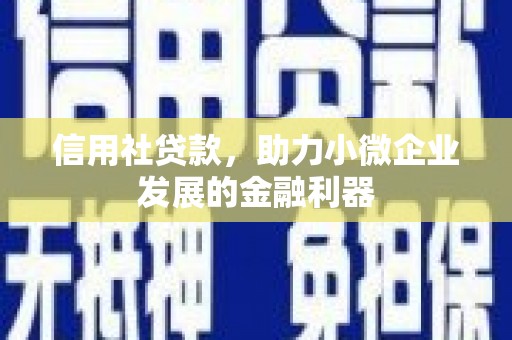 小金信用社贷款，助力小微企业发展的金融利器
