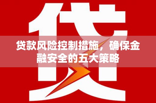 小金贷款风险控制措施，确保金融安全的五大策略