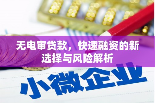 小金无电审贷款，快速融资的新选择与风险解析