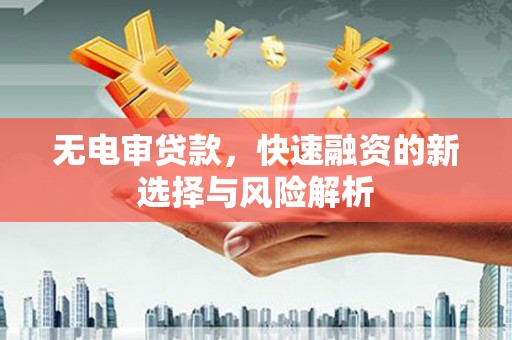 小金无电审贷款，快速融资的新选择与风险解析