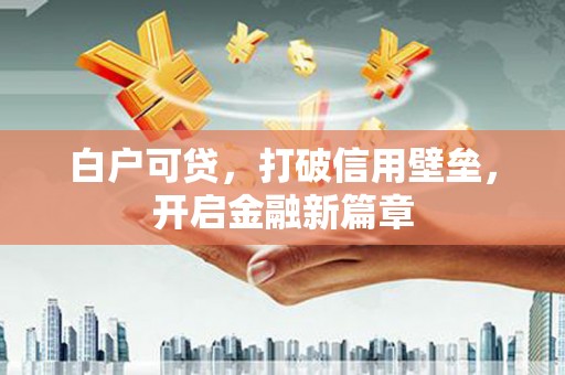 小金白户可贷，打破信用壁垒，开启金融新篇章