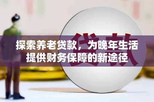 小金探索养老贷款，为晚年生活提供财务保障的新途径