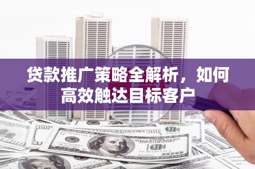 小金贷款推广策略全解析，如何高效触达目标客户