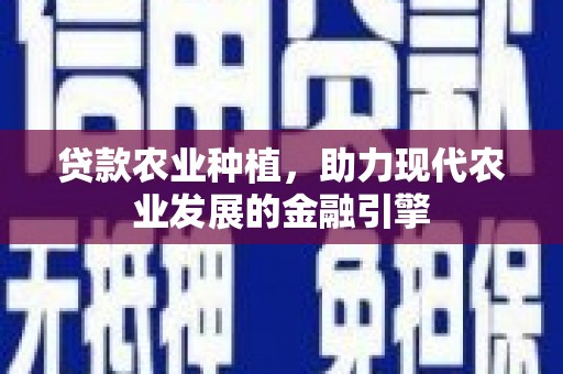 小金贷款农业种植，助力现代农业发展的金融引擎
