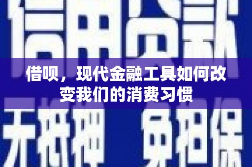 小金借呗，现代金融工具如何改变我们的消费习惯