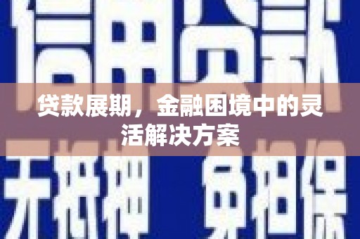 小金贷款展期，金融困境中的灵活解决方案