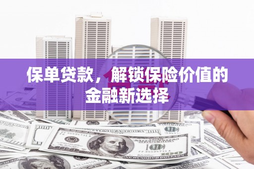 小金保单贷款，解锁保险价值的金融新选择