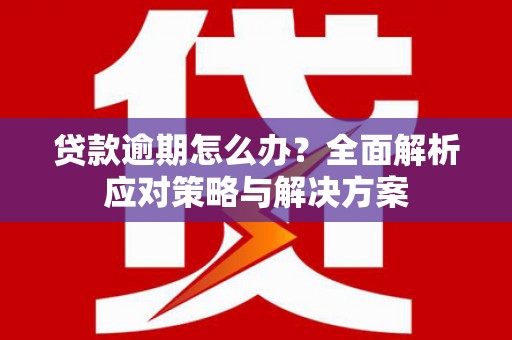 小金贷款逾期怎么办？全面解析应对策略与解决方案