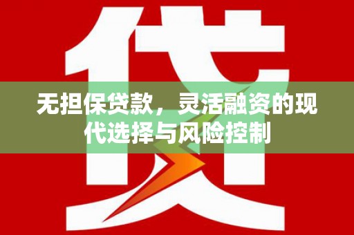 小金无担保贷款，灵活融资的现代选择与风险控制
