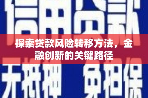 小金探索贷款风险转移方法，金融创新的关键路径