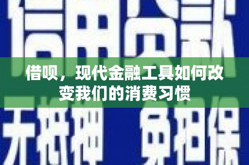 小金借呗，现代金融工具如何改变我们的消费习惯