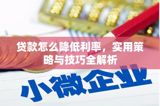 小金贷款怎么降低利率，实用策略与技巧全解析