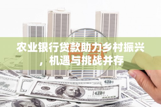 小金农业银行贷款助力乡村振兴，机遇与挑战并存