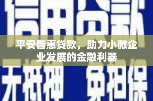 小金平安普惠贷款，助力小微企业发展的金融利器