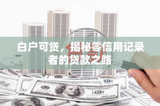 小金白户可贷，揭秘零信用记录者的贷款之路