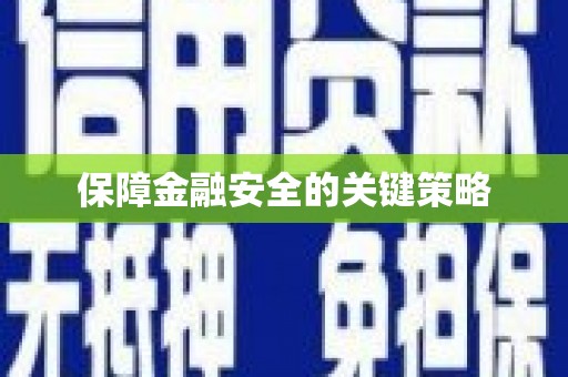 小金保障金融安全的关键策略