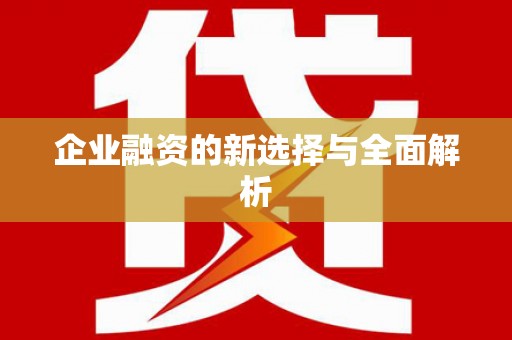 小金企业融资的新选择与全面解析