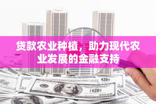 小金贷款农业种植，助力现代农业发展的金融支持